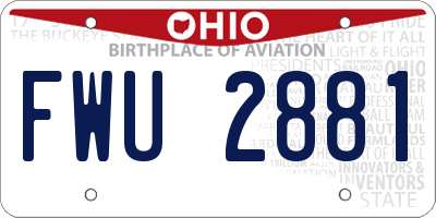 OH license plate FWU2881