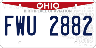 OH license plate FWU2882