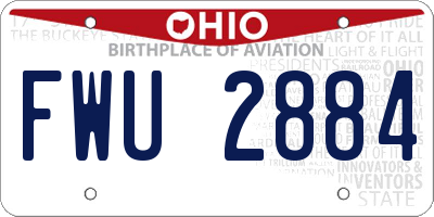 OH license plate FWU2884