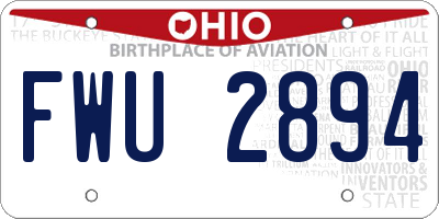 OH license plate FWU2894