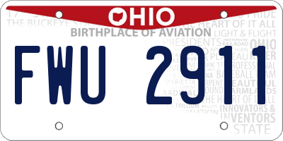 OH license plate FWU2911