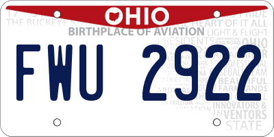OH license plate FWU2922
