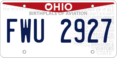 OH license plate FWU2927