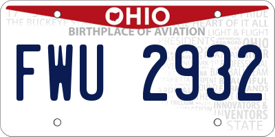 OH license plate FWU2932