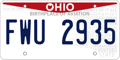 OH license plate FWU2935