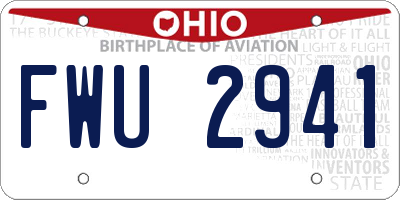 OH license plate FWU2941