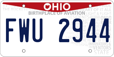 OH license plate FWU2944