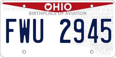 OH license plate FWU2945