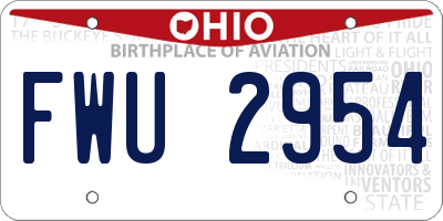 OH license plate FWU2954