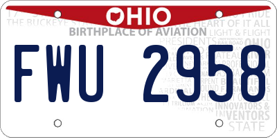 OH license plate FWU2958