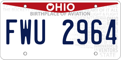 OH license plate FWU2964