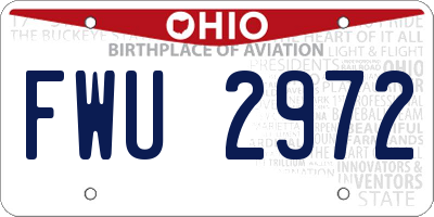 OH license plate FWU2972