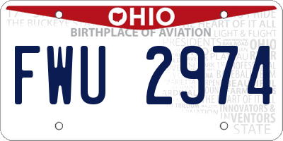 OH license plate FWU2974