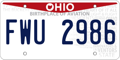 OH license plate FWU2986