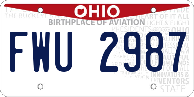 OH license plate FWU2987