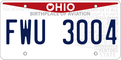 OH license plate FWU3004