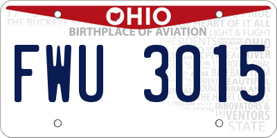 OH license plate FWU3015