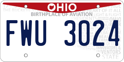 OH license plate FWU3024