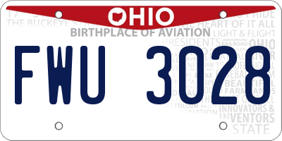OH license plate FWU3028