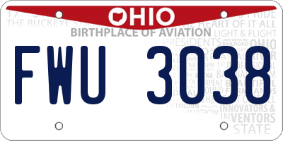 OH license plate FWU3038