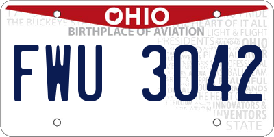 OH license plate FWU3042