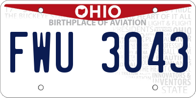 OH license plate FWU3043