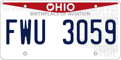 OH license plate FWU3059