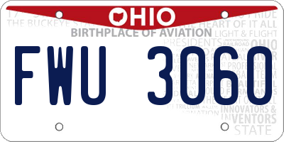 OH license plate FWU3060