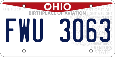 OH license plate FWU3063