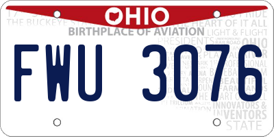 OH license plate FWU3076
