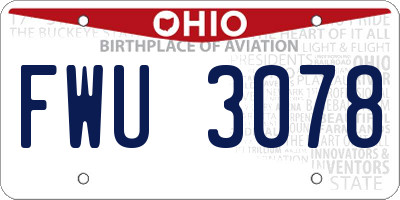 OH license plate FWU3078