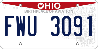OH license plate FWU3091