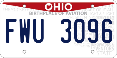 OH license plate FWU3096