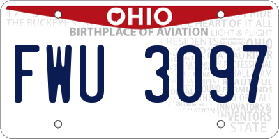 OH license plate FWU3097