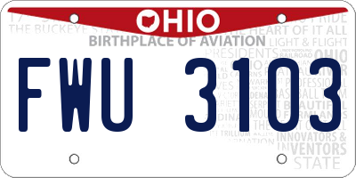 OH license plate FWU3103
