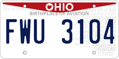 OH license plate FWU3104