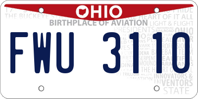 OH license plate FWU3110