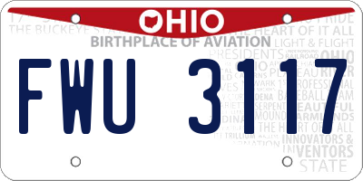 OH license plate FWU3117