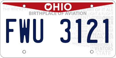 OH license plate FWU3121