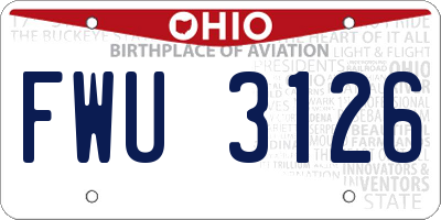 OH license plate FWU3126