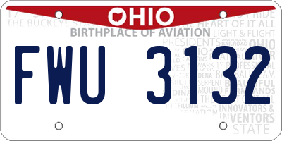 OH license plate FWU3132
