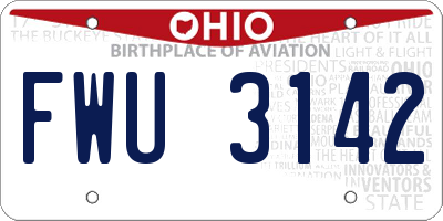 OH license plate FWU3142