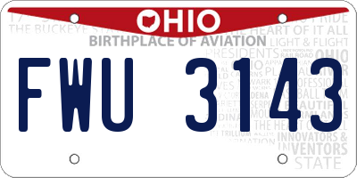OH license plate FWU3143