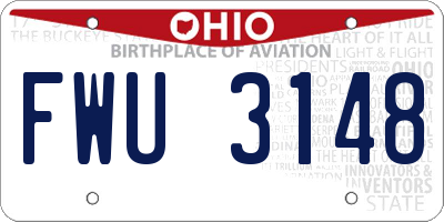 OH license plate FWU3148