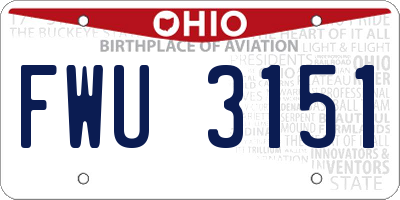 OH license plate FWU3151
