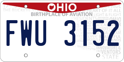 OH license plate FWU3152
