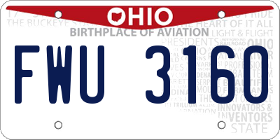 OH license plate FWU3160