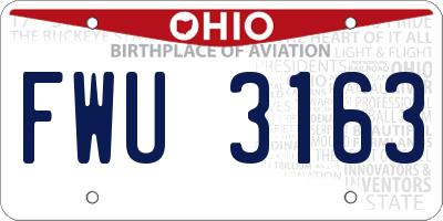 OH license plate FWU3163