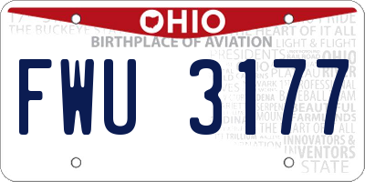 OH license plate FWU3177