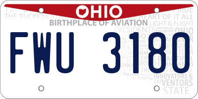 OH license plate FWU3180